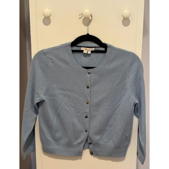 Boden Sweaters - Boden  100% Cashmere Button Up crew Cardigan Sweater, Oyster Buttons, Sz S